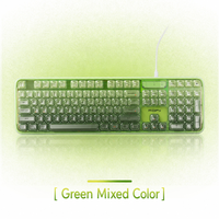 Clavier filaire MOFii Crystal Arc 708 RGB rétroéclairé silencieux ergonomique 105 touches pleine taille pour le bureau, esthétique, couleur pastel