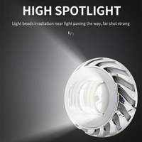 Phare de moto LED avec yeux de démon, phare clignotant super lumineux, faisceau haut/bas, projecteur stroboscopique, double lentilles, lampe étanche