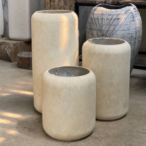 Personalización al por mayor de macetas grandes blancas atmosféricas de alta gama de China, macetas de hormigón de vivero de <span class=keywords><strong>barro</strong></span> de magnesio - Product Image 2