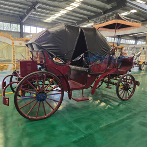Carruaje de Caballos Personalizado para Bodas y Turismo con Capacidad para 6 Pasajeros y Carruajes de Caballos Eléctricos Convertibles Rojos en Venta - Product Image 4