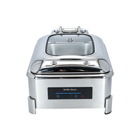 Chauffe-Plat Électrique en Acier Inoxydable Finition Argentée, Vente Directe Usine, pour Buffet et Maintien au Chaud des Aliments