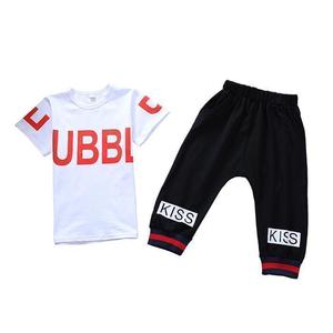 Nouvel ensemble premium 2 pièces pour filles : T-shirt à manches courtes et pantalon sarouel à entrejambe bas pour l'été - Product Image 1