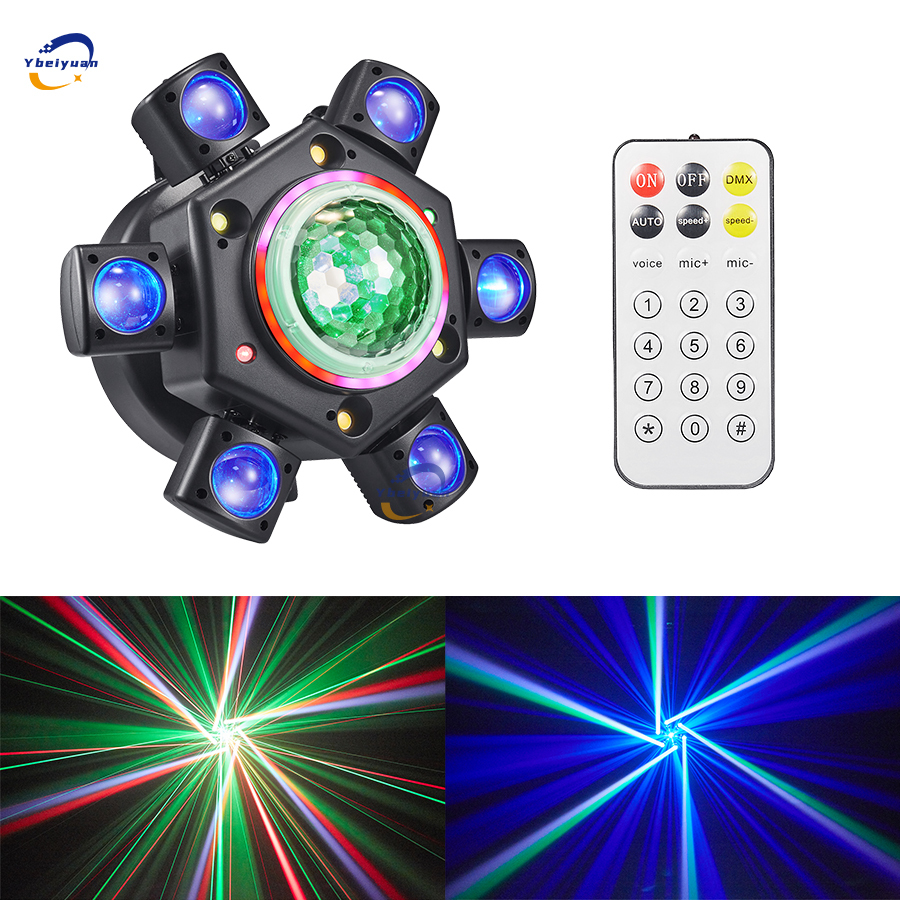 New Six-Arm LED Magic Ball Moving Head Light DMX512 Remote Control Suitable for DJ Disco Bar Party Christmas Stage Effect Light
