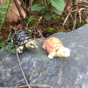 <b>Mini</b> Turtle Resin Ornaments Coffee Brown And Orange <b>Hand</b> Painted Garden Decor Animal Shape Craft Item - Product Image 2