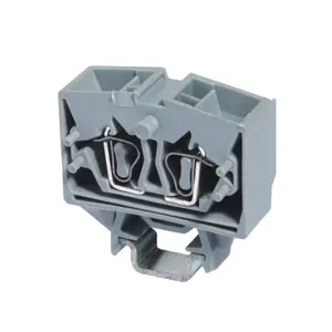 Bloque de terminales en miniatura para carril Din 15, bloque de 4 conductores de cobre PA66 gris de alta calidad