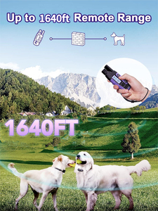 충격 고리 2 개 1640 피트 개를 위한 방수 훈련 고리 대형 중형 소형 충전식 원격 개 껍질 제어 - Product Image 3
