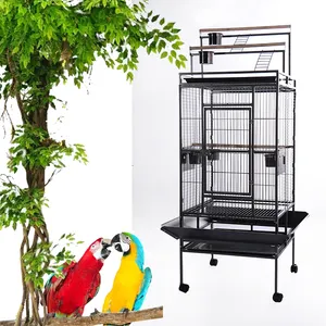 YOELLEN Wholesale Luxury animal cages large canary breeding parrot cages of bird with wheels