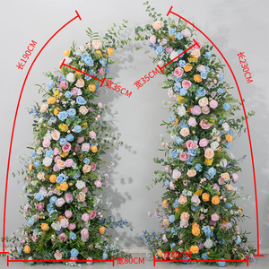 A-1768 grosir acara pintu masuk pernikahan Pink sutra buatan bunga tanduk lengkungan Set dekorasi pernikahan lengkungan bunga - Product Image 3