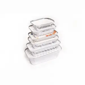 Milieuvriendelijke 600Ml Food Grade Aluminiumfolie Container 8011 Kwaliteit Met Heldere Deksels Zacht En Inpakbaar Voor Voedselverpakkingen