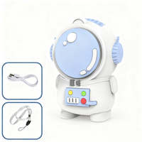 Mini ventilateur portable à deux vitesses, rechargeable par USB, sans pales, design astronaute mignon, porte-clés, produit ménager