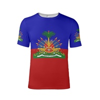 Haute qualité Haïti drapeau boutique en ligne T-shirt imprimer drapeau haïtien t-shirts Polyester chemises pour hommes mode luxe vêtements de sport