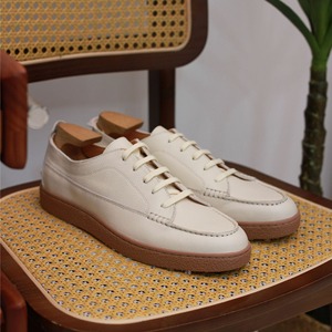 รองเท้ากีฬาแบบผูกเชือกปลายมนทำจากหนังนิ่มแบบลำลองพื้นยางนุ่มออกแบบได้ตามต้องการ - Product Image 3