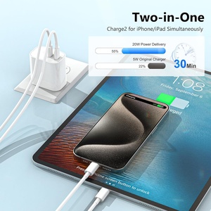 3-Pack Dual Port USB C Fast Charging Block 20W Wall Charger Plug pour <span class=keywords><strong>iPhone</strong></span> 16/15/14/13/12/11/Pro Max/Plus/Xs Max/<span class=keywords><strong>XR</strong></span>/X <span class=keywords><strong>chargeur</strong></span> - Product Image 2