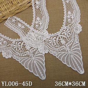 Bianco scollo colorabile floreale Crochet con collo in pizzo - Product Image 4