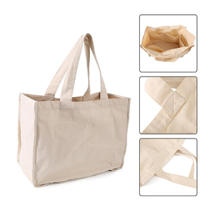Sac fourre-tout en toile personnalisé en usine, sac de courses en coton écologique avec poche intérieure pour supermarché - Product Image 2