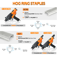 KAMSIN SC760/C17 Anneaux de ferme 1000 PCS - Agrafes en acier inoxydable 304 de calibre 16, type C, couronne intérieure de 12,5 mm pour cages et projets de bricolage