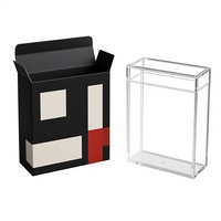 Boîte de rangement pour CD en acrylique transparente personnalisée de style industriel minimaliste avec boîte extérieure en papier imprimé