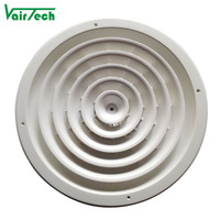 Diffuseur d'air rond réglable en plastique ABS pour la ventilation HVAC Grille de plafond d'alimentation AC pour application extérieure