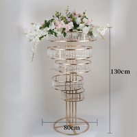 Décoration de table de mariage, grand support à fleurs en métal doré, centre de table de mariage pour les fournitures d'événements de fête