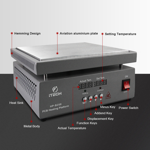 ITECH-Mesa de calefacción Industrial, plataforma de calentamiento Pcb multiusos, estación de precalentamiento de placa caliente, 900W, 20x20cm, fabricante HP-B200 - Product Image 3