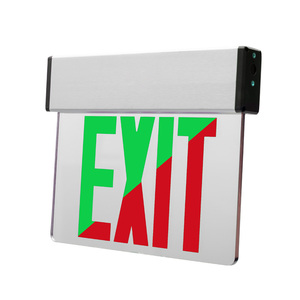 Señal de <span class=keywords><strong>Salida</strong></span> de Emergencia LED Bicolor, Rojo y Verde Intercambiable, con Iluminación Lateral, Certificación UL - Product Image 1