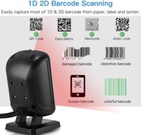 Lecteur de codes-barres Eyoyo Guangdong mains libres USB filaire de bureau 1D 2D PDF417 Data Matrix pour supermarché