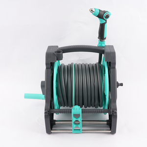 Enrouleur de <span class=keywords><strong>tuyau</strong></span> d'<span class=keywords><strong>arrosage</strong></span> multifonction Lake Blue Guide Wheel 1/2 12mm 10m-40m avec pistolet pulvérisateur, pliable, en PVC, mural ou autoportant - Product Image 1