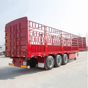 Manufacture 2024 New 3Axl 13m Fence Semitrailer Transport Bags of Animal Transport Fence Semi Trailer Export Ghana Senegal