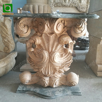 Sculpture à la main en marbre naturel Décoration d'intérieur Piédestal Capital romain