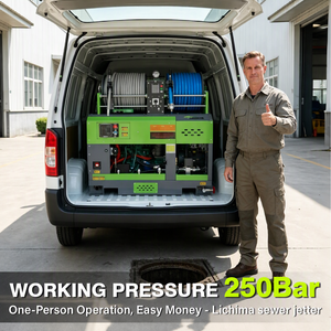 Idropulitrice Diesel 65HP 250Bar 70L/min per Pulizia Fognature, Macchina ad Alta Pressione per Dragaggio Tubazioni e Rimozione Intasamenti - Product Image 2