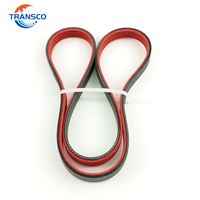 Courroie trapézoïdale nervurée colorée durable en tissu rouge recouvert de matériau EPDM, service de découpe pour machine à plier les cartons