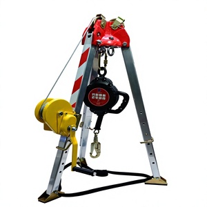 Trépied manuel en acier inoxydable jaune avec barre rayée, pieds réglables, câble en acier, hauteur de levage 20m - Product Image 2