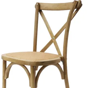 מוצק עץ קש חתונה צלב גב כיסא אוכל כיסא