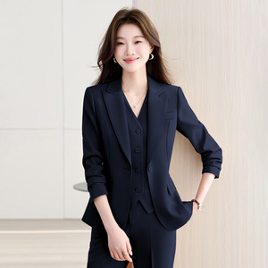 Women's Suit Set Off White Vest Pants Professional Office Wear Anti Wrinkle Polyester Fiber 95% Spandex 5% - Product Image 4