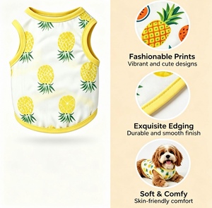 Gilet anti-chute de poils pour animaux de compagnie SummerThin, respirant et frais, motif imprimé anti-adhérent, adapté aux petits chiens et chats - Product Image 3