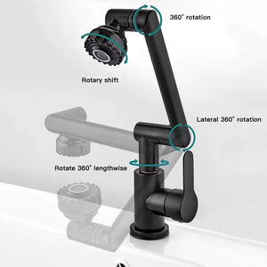 Gun grey Household Universal Sink basin <span class=keywords><strong>1080</strong></span> <span class=keywords><strong>gradi</strong></span> <span class=keywords><strong>rotante</strong></span> acqua calda e fredda <span class=keywords><strong>rubinetto</strong></span> per lavabo da cucina <span class=keywords><strong>rubinetto</strong></span> per lavabo da bagno - Product Image 2