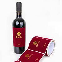 Etiquetas de vino de papel texturizado directas de fábrica con acabado en relieve y diseño luminoso para etiquetas de vino personalizadas