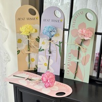 Support de fleur à tige unique avec poignée pour carte de vœux, idéal pour les bouquets de fleurs fraîches ou séchées, parfait pour les cadeaux d'anniversaire ou la fête des Mères