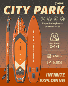 ITAOSTAR Planche de paddle gonflable 12'x35'x6' en PVC Drop Stitch avec coussin EVA, unisexe, pour la navigation de plaisance sur lac et rivière - Product Image 2