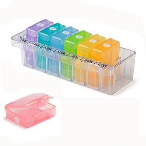 Custom Logo <b>7</b>-Day Pill Organizer Eco-Friendly Plastic Compartment Storage Case Bulk Pill Box with PP Material - Product Image 1