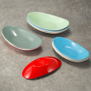 Platos ovalados profundos de melamina de color sólido para uso en restaurantes y fiestas 10522-2 - Product Image 1