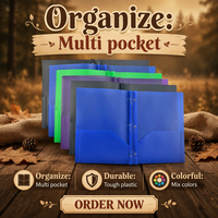 Porte-documents A4 en PP avec logo personnalisé - Classeurs scolaires et pochettes en plastique - Organiseur de documents