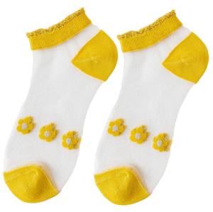 Chaussettes d'été invisibles à ouverture peu profonde pour femmes, 2020, nouveauté, version coréenne pour étudiantes, petits <span class=keywords><strong>bas</strong></span> transparents en verre de marguerite - Product Image 5