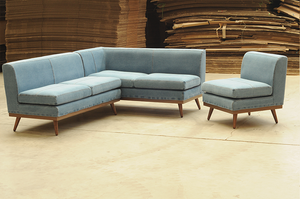 Nuevo estilo moderno de madera moderno cómodo sofá conjunto con taburete <span class=keywords><strong>precio</strong></span> barato al por mayor en forma de L esquina relajarse sofá de mezclilla - Product Image 4