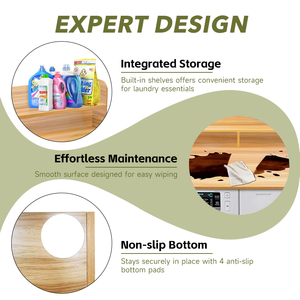 Bambù lavatrice asciugatrice ripiano ripiano di stoccaggio lavatrice coperchio superiore Rack di protezione singolo/doppio strato di stoccaggio Rack - Product Image 5