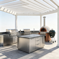 Sistema de Cocina Integrado para Exteriores de Primera Calidad, Gabinetes de Cocina Personalizados, Estructura de Acero Inoxidable y Aluminio, Fabricante OEM para Jardín y Patio