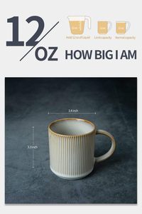 Tazza da caffè da 12 once con tazza di Catering a stella tazza con manico per caffè, tè, cacao, latte, Cappuccino bianco - Product Image 2