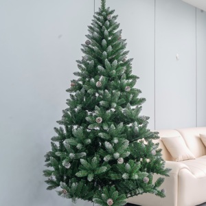 Tuyết-dusted nhân tạo cây thông thông nón đầy đủ thực tế sang trọng năng lượng mặt trời-Powered Đèn Led tạo ra mùa đông huyền diệu - Product Image 2