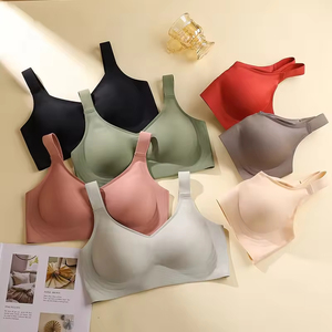 Soutien-gorge sans armatures en nylon pour femme, coupe complète, dos en U, respirant, bande en gelée, bretelles souples non ajustables, soutien-gorge de maintien pour la poitrine latérale - Product Image 1