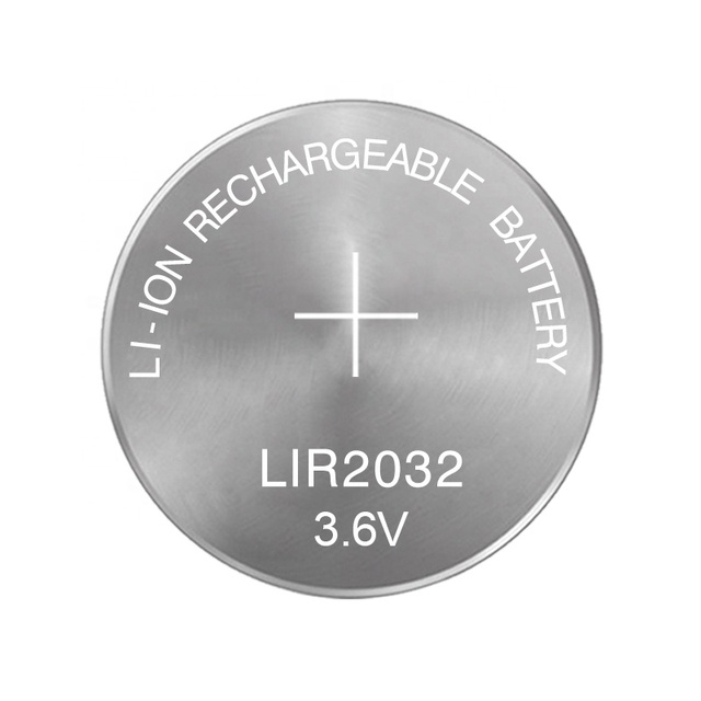LIR2032 3.6V Rechargeable Lithium Ion Coin Cell Battery for Electronic Equipment and Backup Power